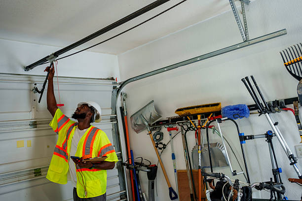 Professional Garage Door Panel Replacement technician working in Blue Point, NY